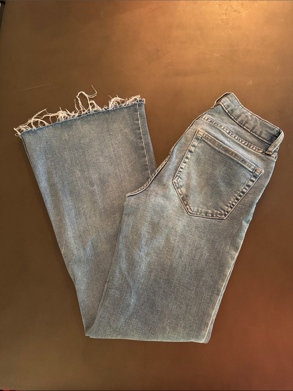 wild fable Light Blue Straight Jeans with Frayed Hem
